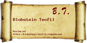 Blobstein Teofil névjegykártya